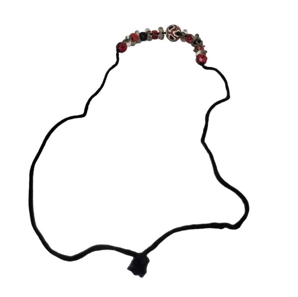 Venetian Beaded Disco Ball Cord Necklace - Picture 3 of 3